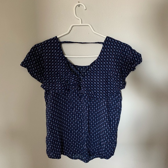 🔵Patterned Flowy Blouse - Picture 4 of 6